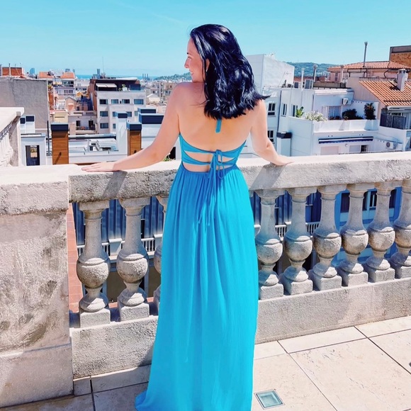 Arina Maxi Dress Teal Size M - Picture 3 of 3